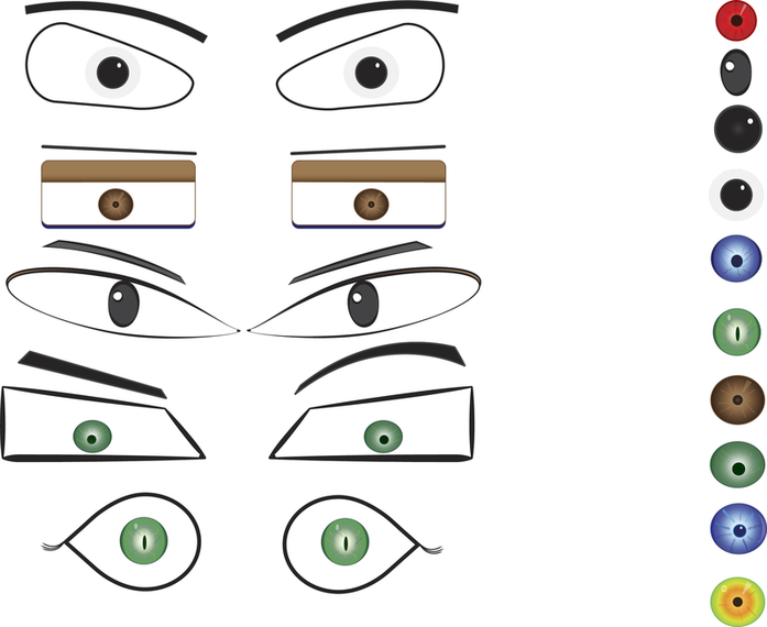 Simples Ojos De Dibujos Animados Conjunto Descargar Vector