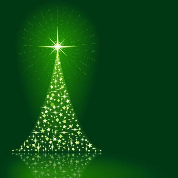 Árvore de Natal Sparkling no fundo verde Baixar Vector