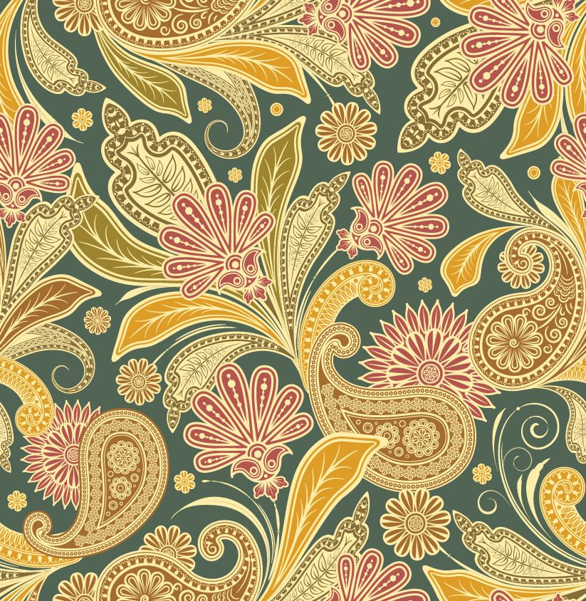 Descarga Vector De Hermoso Patr N Transparente Floral Retro