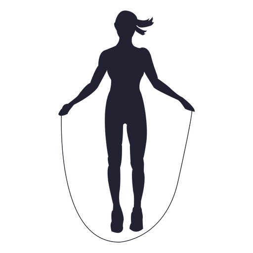 Female Rope Jump Silhouette Transparent PNG SVG Vector File