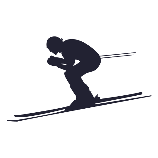 Man Skiing Silhouette Transparent PNG SVG Vector File