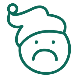 Diseño PNG Y SVG De Fruncir El Ceño Sombrero De Santa Claus Cara Verde