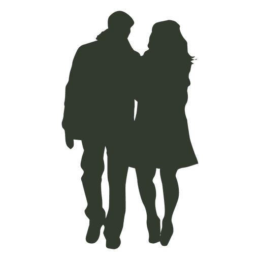 Pareja Caminando Silueta Invierno Descargar Png Svg Transparente