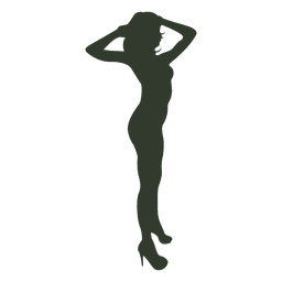 Woman Standing Pose Silhouette Naked PNG SVG Design For T Shirts