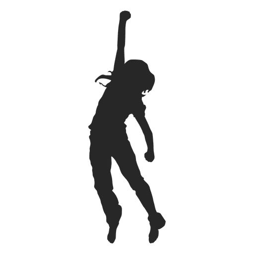 Girl Jumping Silhouette 5 Transparent PNG SVG Vector File