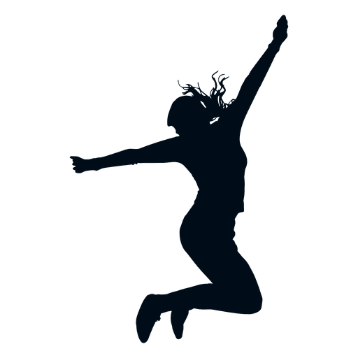 Woman Jumping Pose Silhouette Transparent PNG SVG Vector File