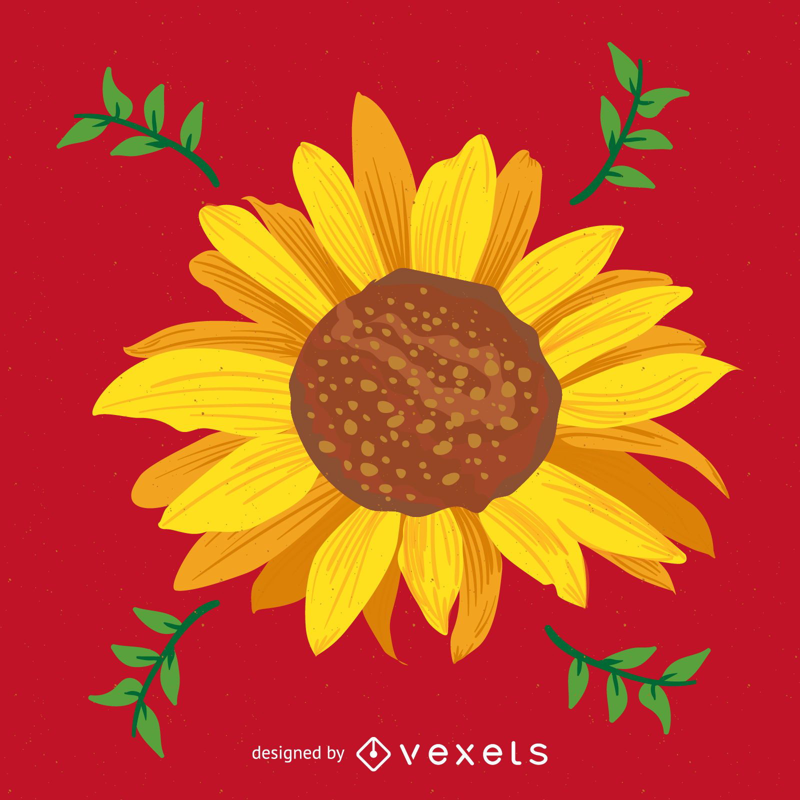 Ilustración Brillante Girasol Descargar Vector