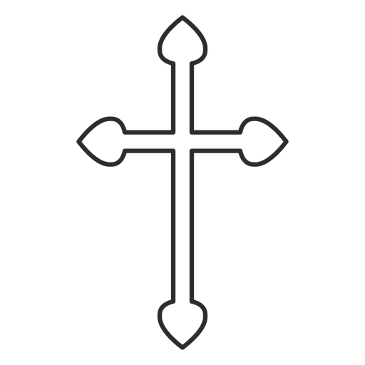 Christian Cross Outline PNG SVG Design For T Shirts