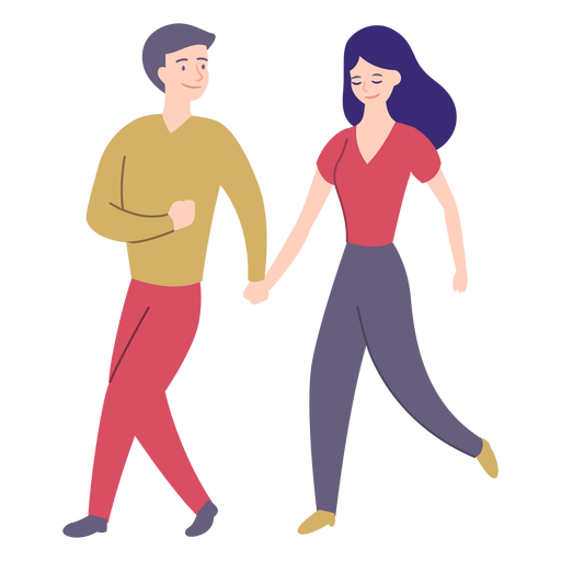 Pareja Dama Hombre Caminar Plana Descargar Png Svg Transparente