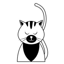 Diseño PNG Y SVG De Cat Hocico Bigote Oreja Cola Cola Trazo Para Camisetas