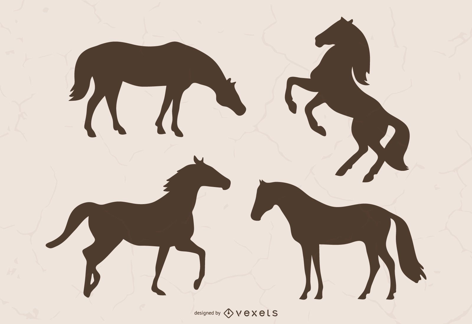 Ilustra O De Silhueta De Cavalo Marrom Baixar Vector