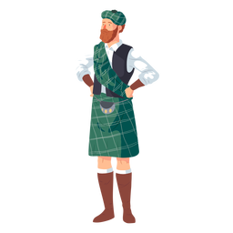 Vetor PNG E SVG Transparente De Homem Escocês Sporran Kilt Flat