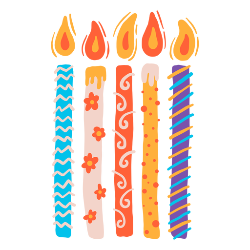 Set de velas de cumpleaños Descargar PNG SVG transparente