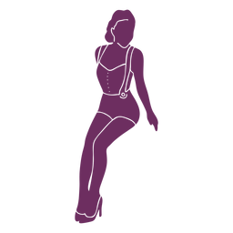 Dise O Png Y Svg De Silueta Elegante Chica Pinup Para Camisetas