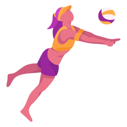 Flacher Volleyballspieler PNG Und SVG Design Für T Shirts