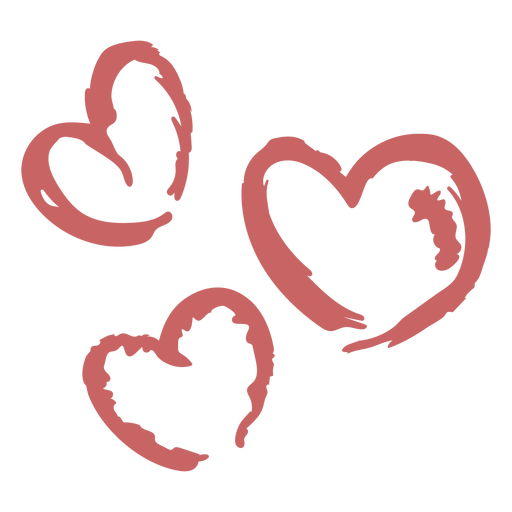 Brushed Hearts Element Transparent PNG SVG Vector File