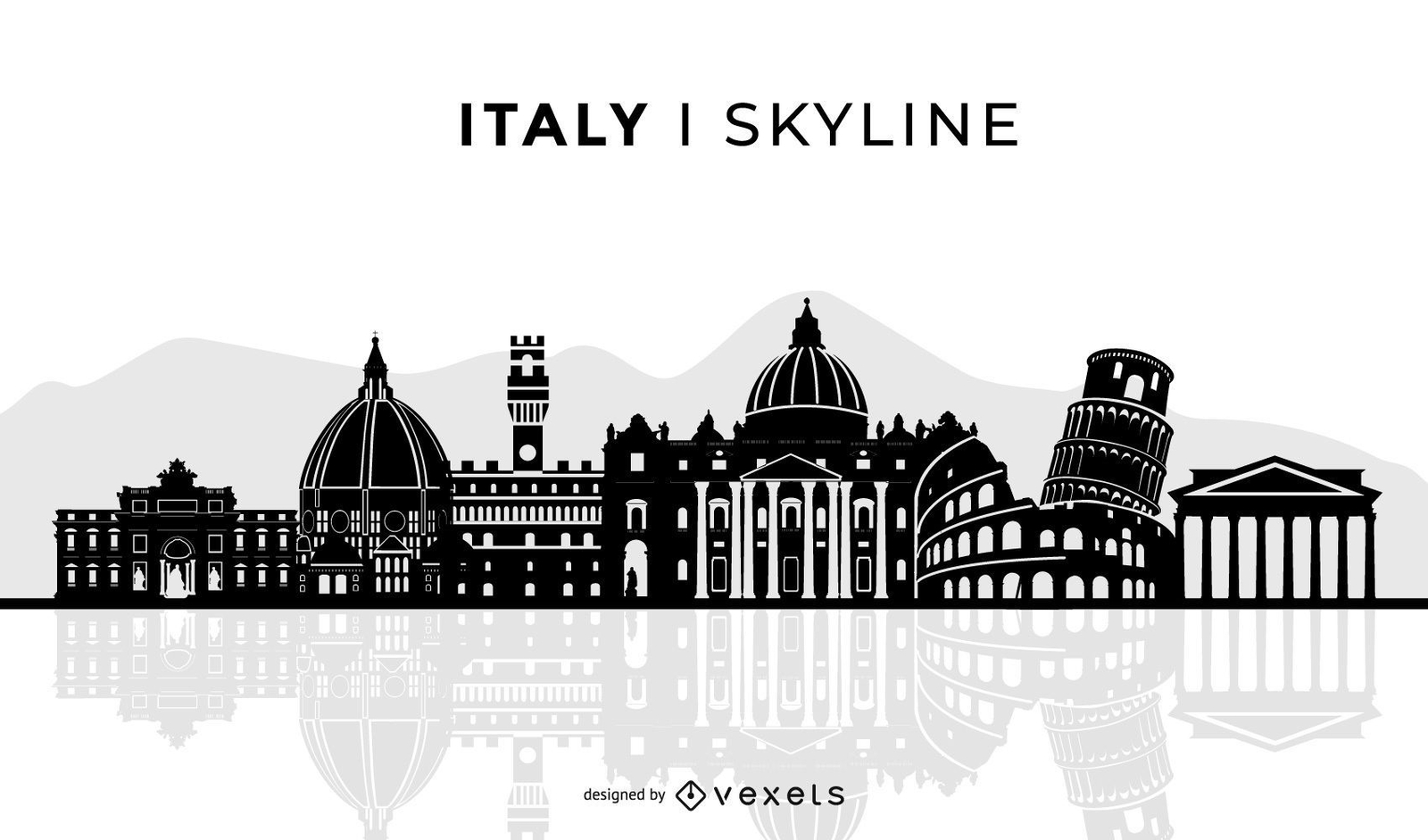 Silueta Italia Skyline Design Descargar Vector