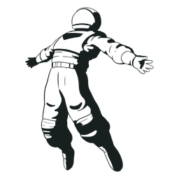 Schauende Seite Astronaut Farbig Transparenter PNG Und SVG Vektor