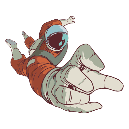 Astronautenseitenansicht Gezeichnet Transparenter PNG Und SVG Vektor