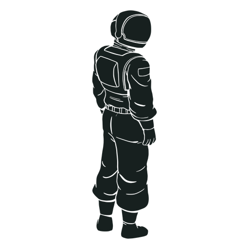 Looking Side Astronaut Silhouette Transparent PNG SVG Vector File