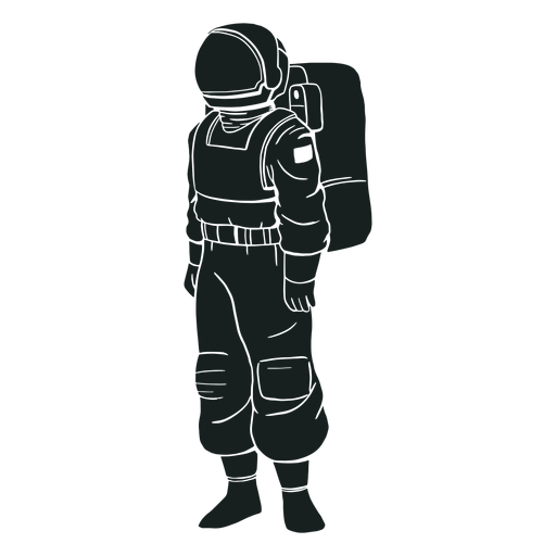 Stehen Sie Astronauten Silhouette Transparenter PNG Und SVG Vektor