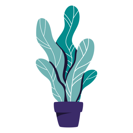 Ilustración de maceta azul de planta de interior Descargar PNG SVG