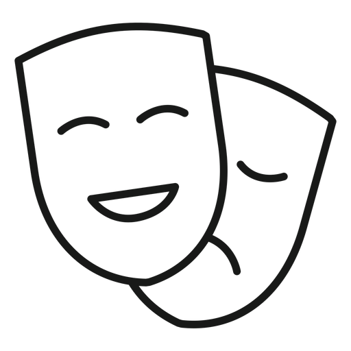 Máscaras de comedia dramática trazo Descargar PNG SVG transparente