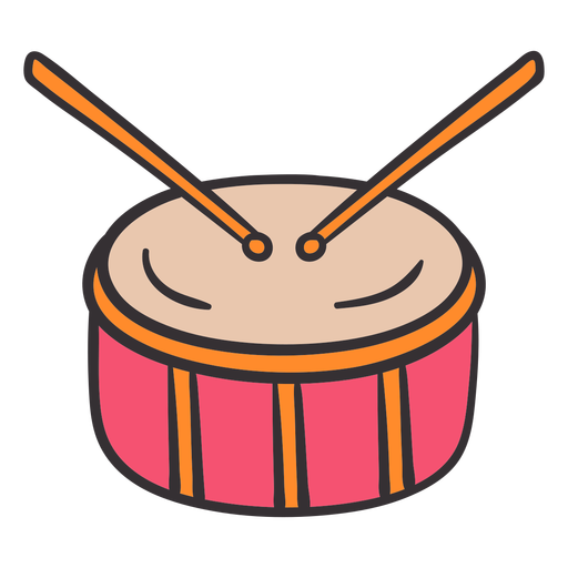 Drum Colorful Hand Drawn Transparent PNG SVG Vector File