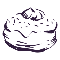 Jewish Sufganiyah Jelly Filled Stroke Png Svg Design For T Shirts