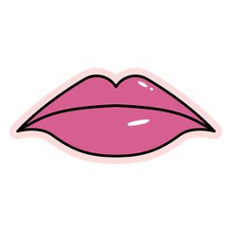 Diseño PNG Y SVG De Fruncir El Ceño Con Los Labios De Trazo De Color