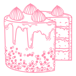 Pink Cake Filled Stroke Png Svg Design For T Shirts