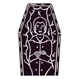 Design PNG E SVG De Vampiro Assustador Dormindo No Caixão Para Camisetas