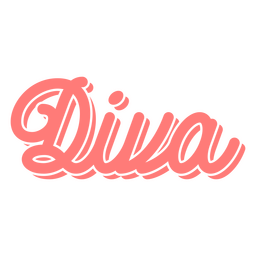 Diseño PNG Y SVG De Letras Retro De Palabra Diva Para Camisetas