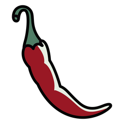 Diseño PNG Y SVG De Elementos De Cocina Trazo De Color De Ají Picante