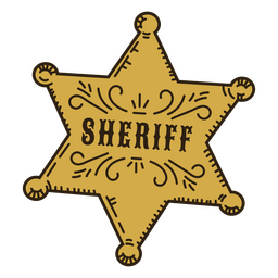 Diseño PNG Y SVG De Trazo De Color De La Estrella Del Sheriff Del