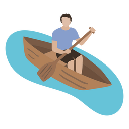 Design PNG E SVG De Homem Em Canoa Plana Para Camisetas