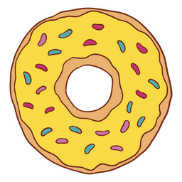 Diseño PNG Y SVG De Donut Color Trazo Amarillo Para Camisetas