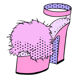 Diseño PNG Y SVG De Zapato De Tacón Rosa Con Pompón De Pelo Para Camisetas