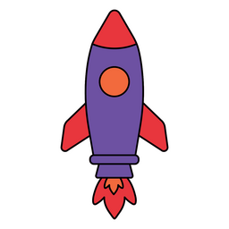 Diseño PNG Y SVG De Nave Espacial De Trazo De Color Monoline Para Camisetas