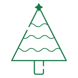 Diseño PNG Y SVG De Árbol De Navidad Tradicional Con Estrella En La