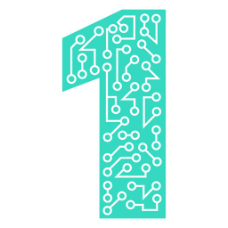 The Number One Is Made Of Circuits And Circuit Boards PNG SVG Design