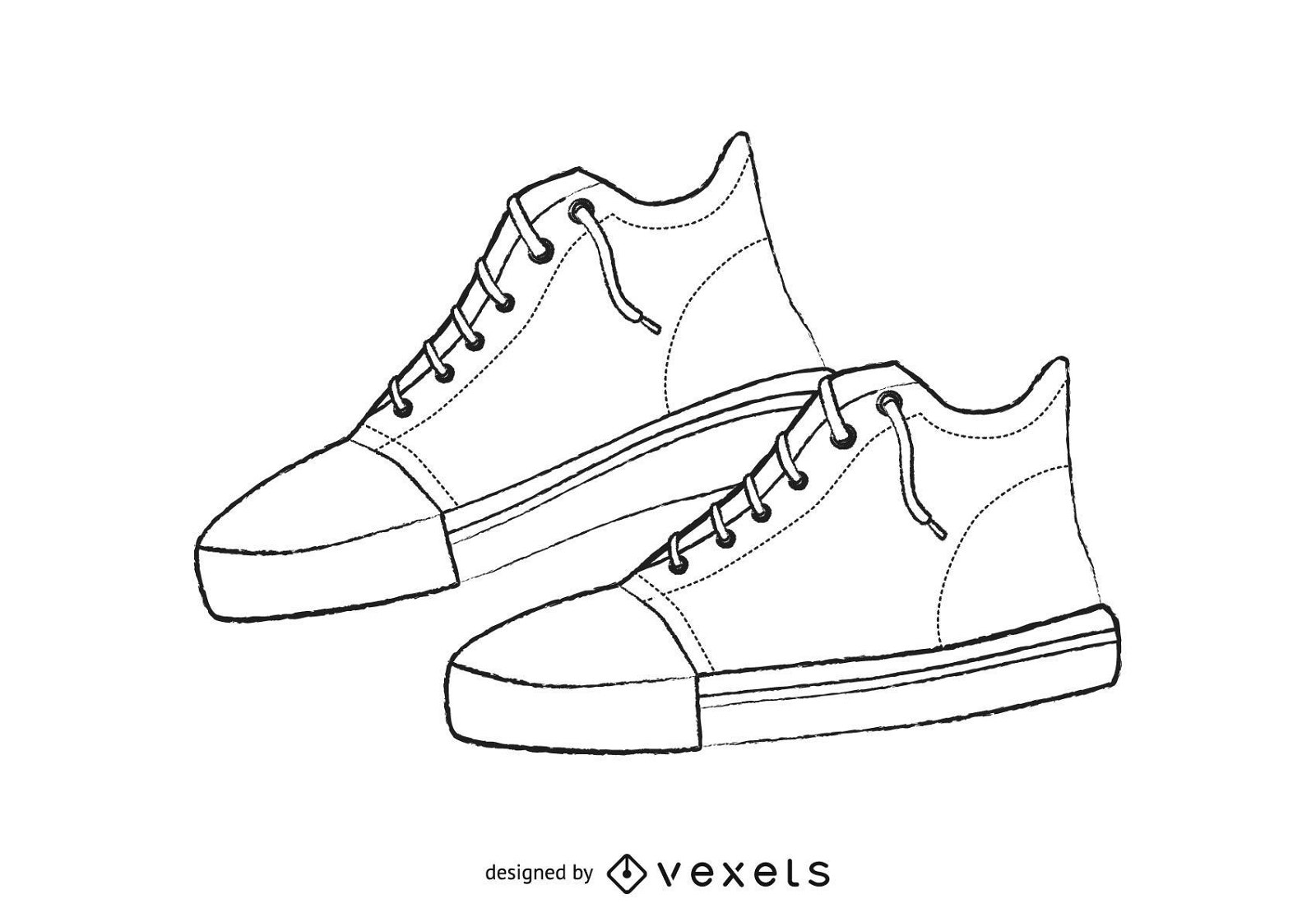 Como Dibujar Una Zapatilla Facil Dibujos De Zapatillas Y Calzados
