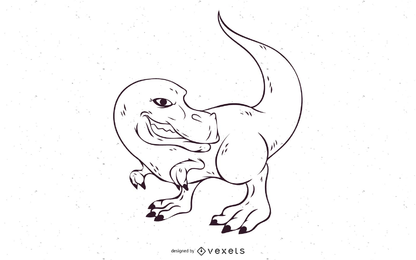 Descarga Vector De Bosquejo Del Dinosaurio Tyrannosaurus Rex