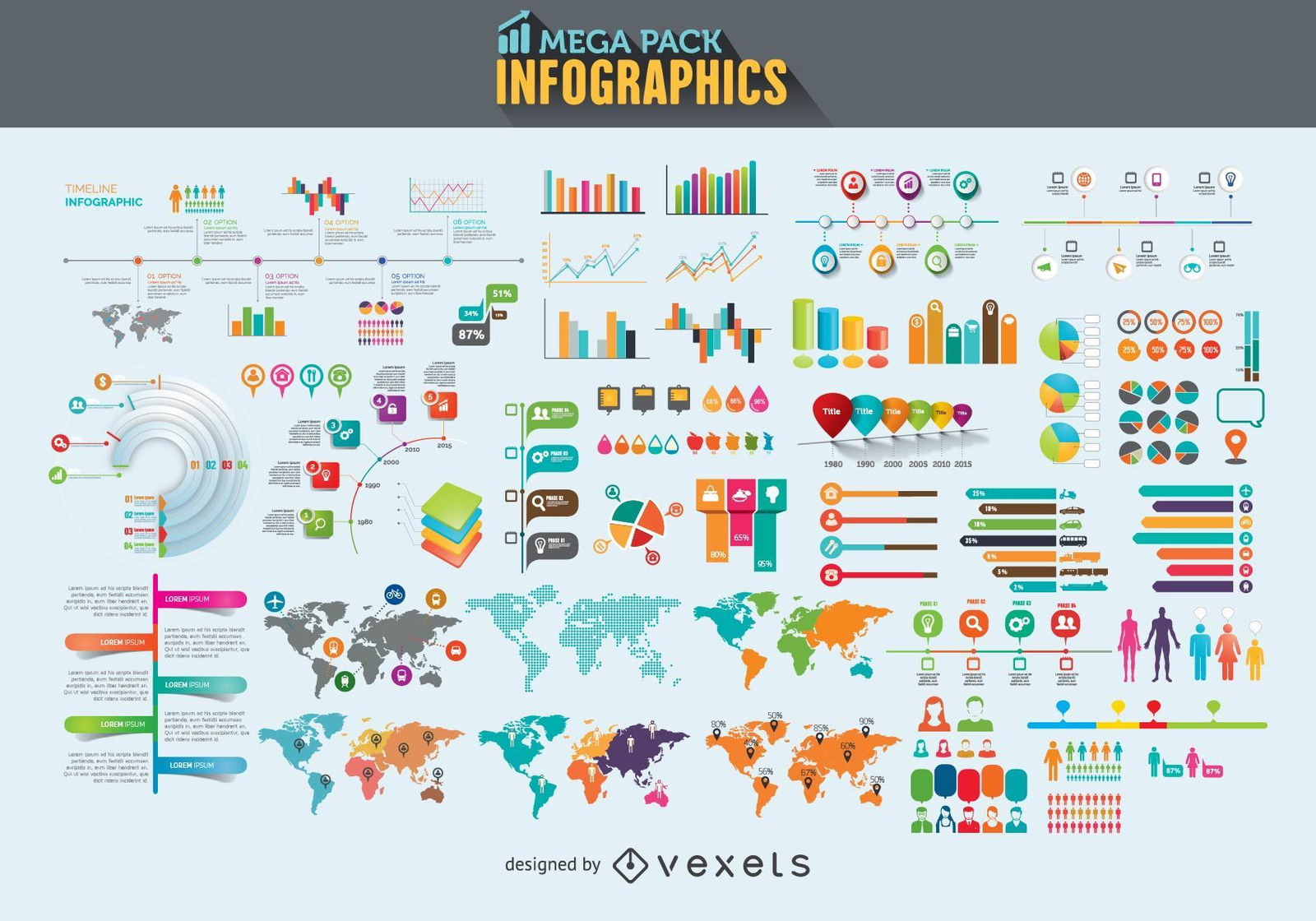 Mega Paquete De Elementos De Infograf A Descargar Vector