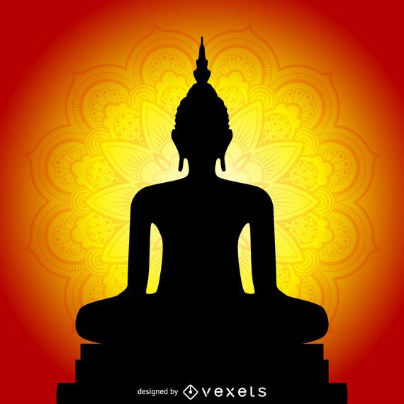 Monk silhouette with mandala Monk silhouette with mandala
