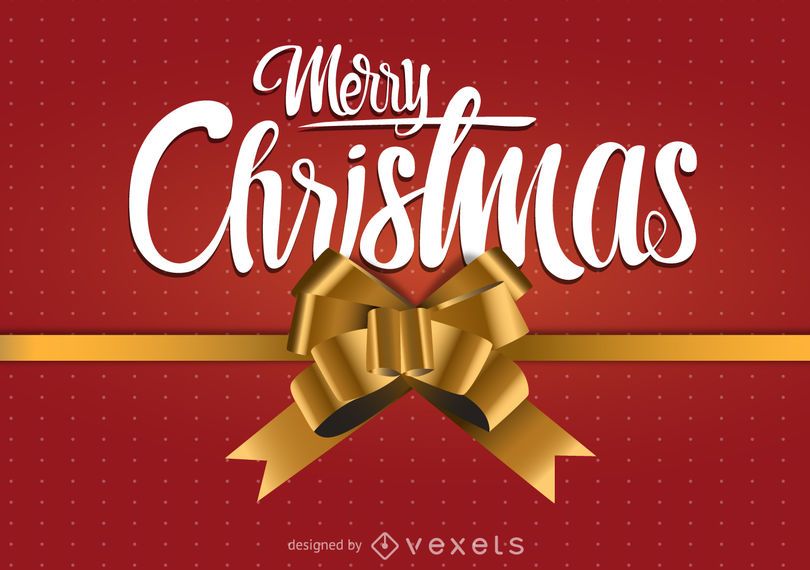 Merry Christmas design with gift bow Merry Christmas design with gift bow