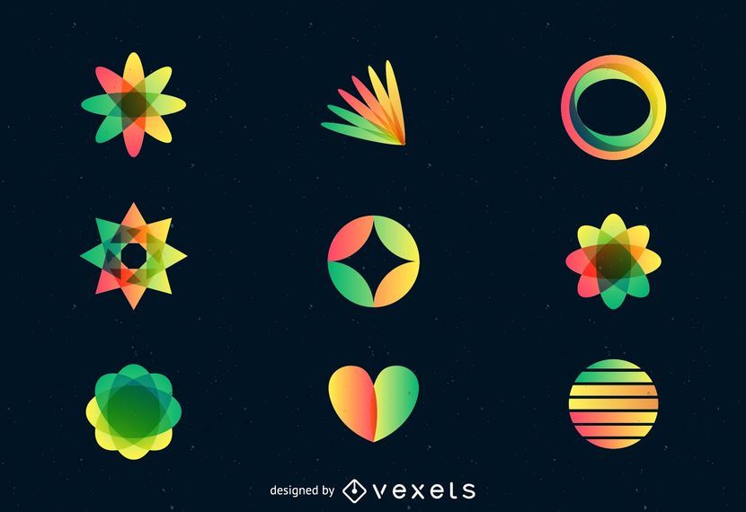Colorful logo set Colorful logo set