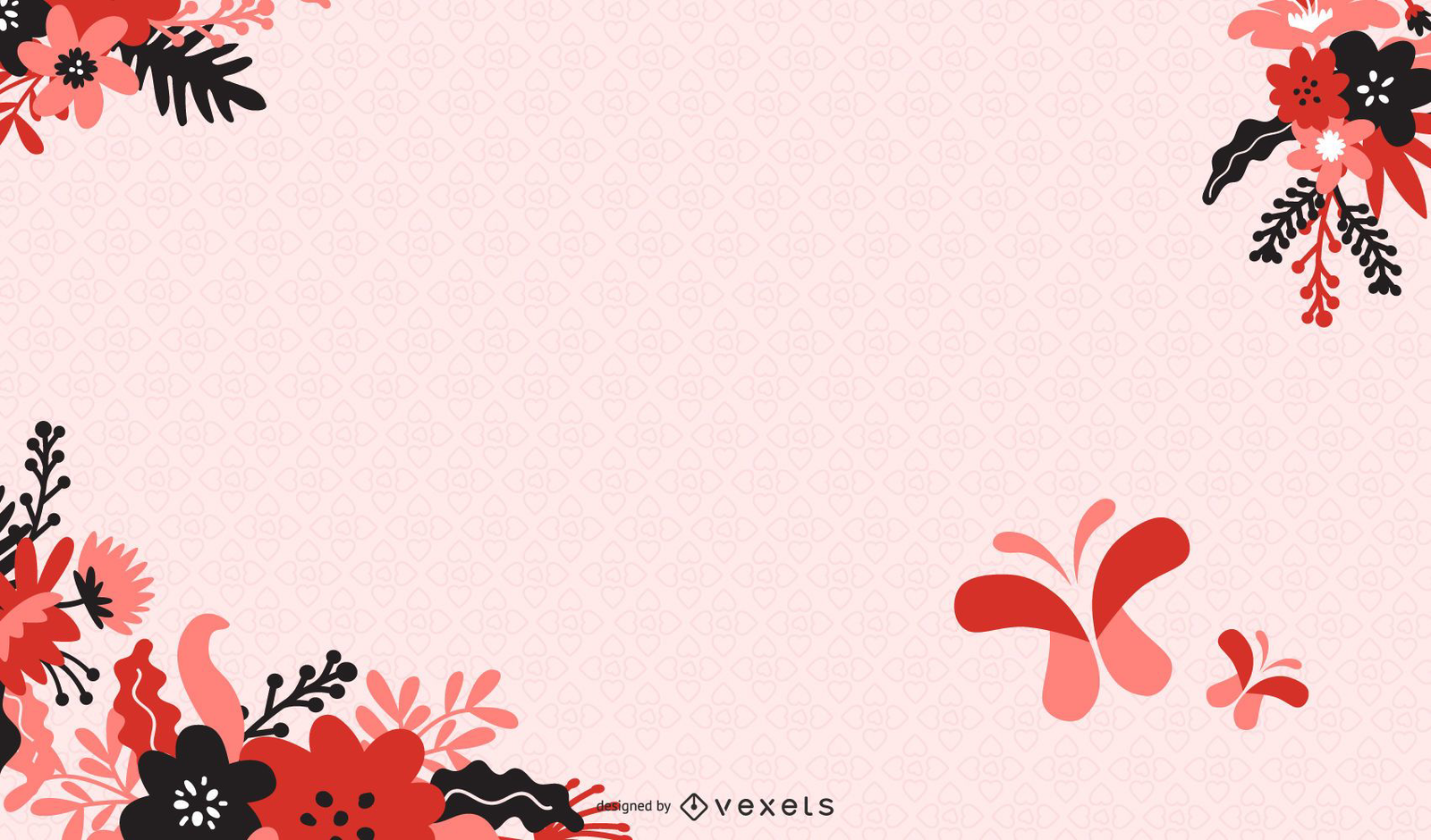 Abstract Floral With Butterfly Background Vector Illustration Vector  Download