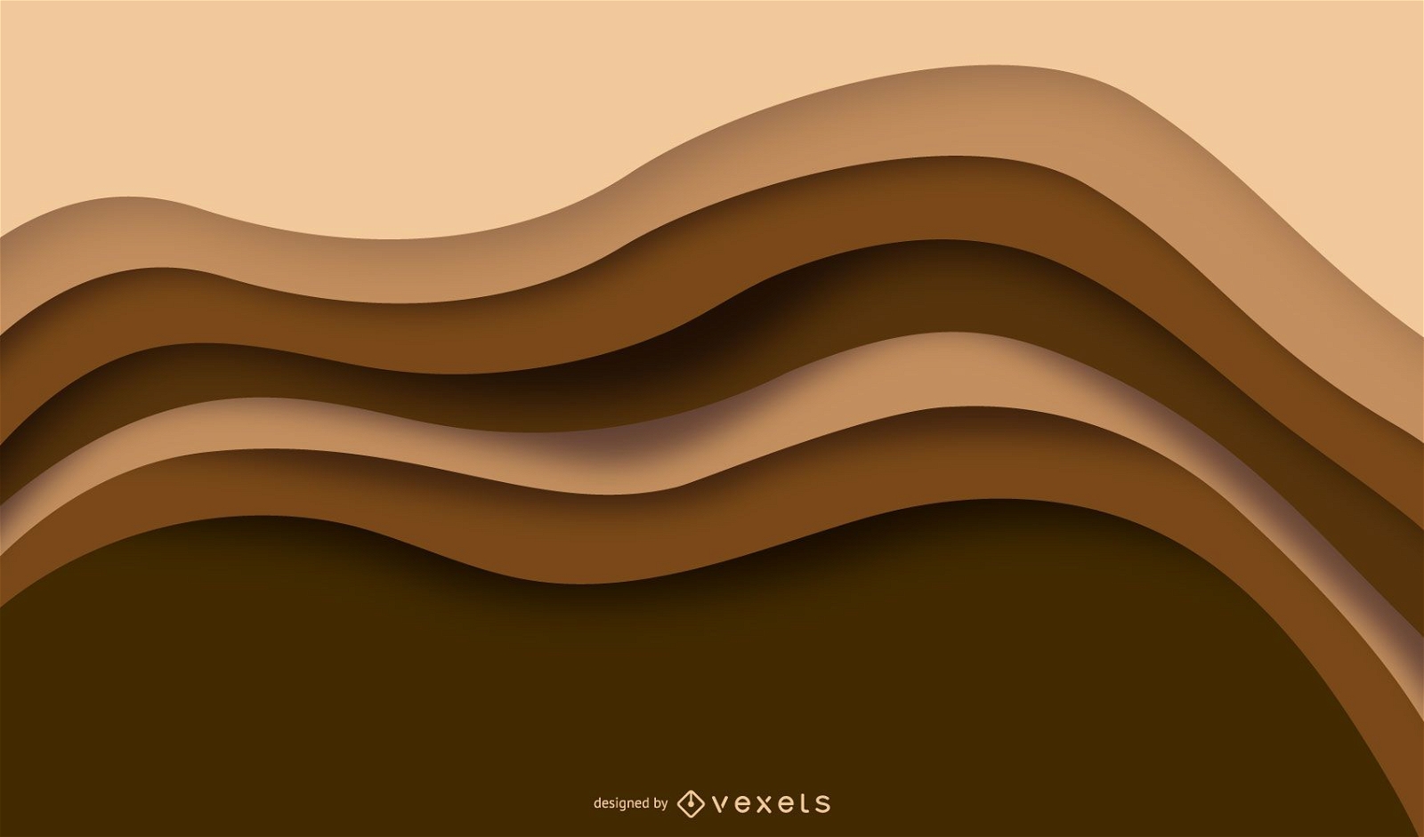 Brown Layer Waves Background Vector Download