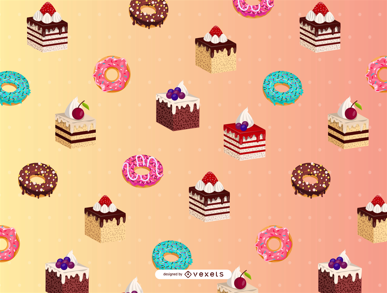 Cartoon Dessert Background 4 Vector Download